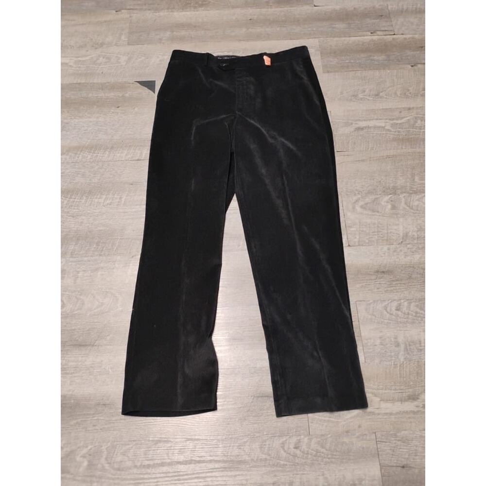 Kenneth Roberts Black Baby Corduroy Flat Front Pants Men’s Size 36x32